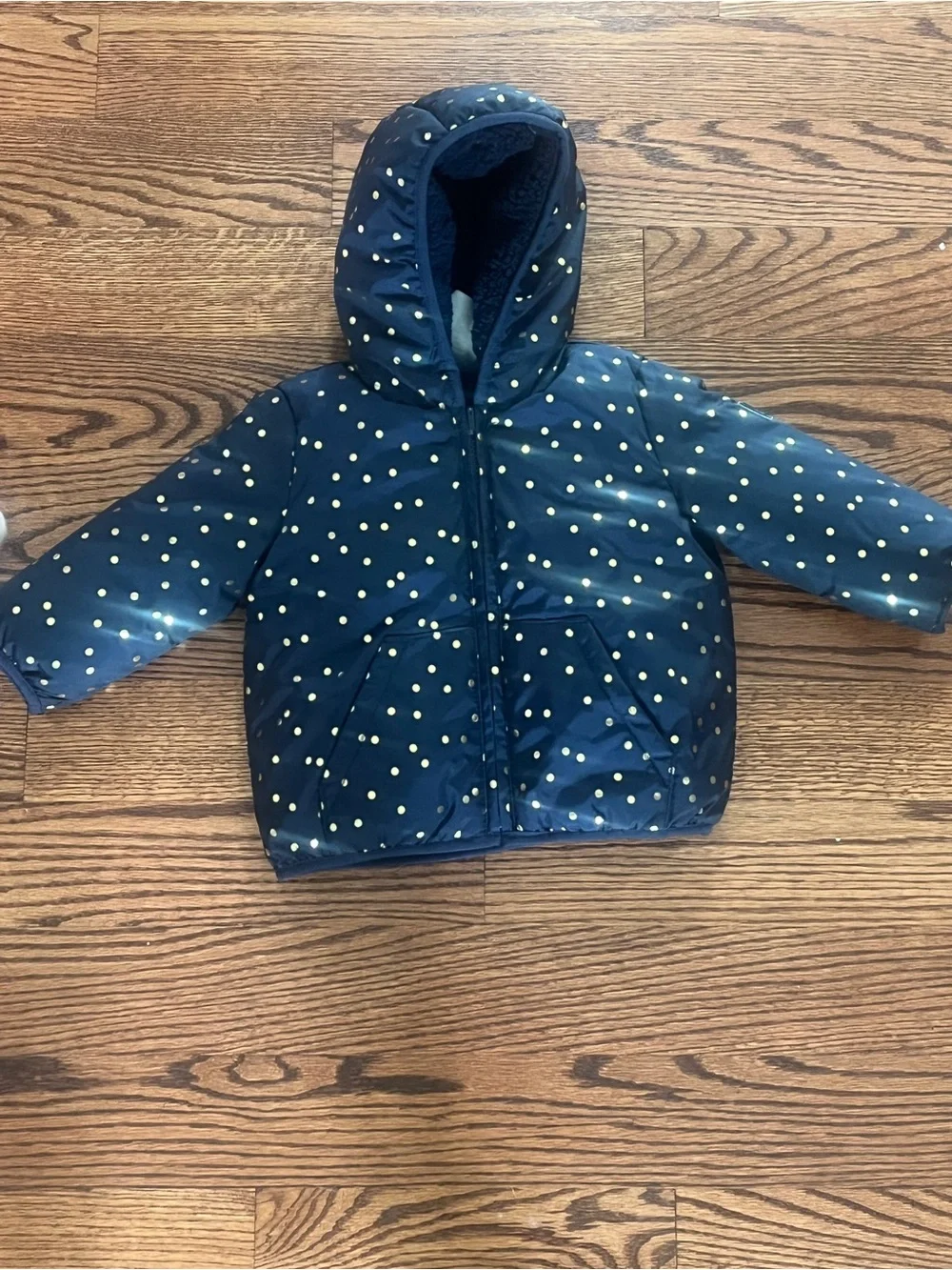 Baby gap Navy Polka Dot Hooded Jacket